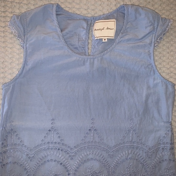 Light Blue Beautiful Stories Embroidered Top - Picture 2 of 4